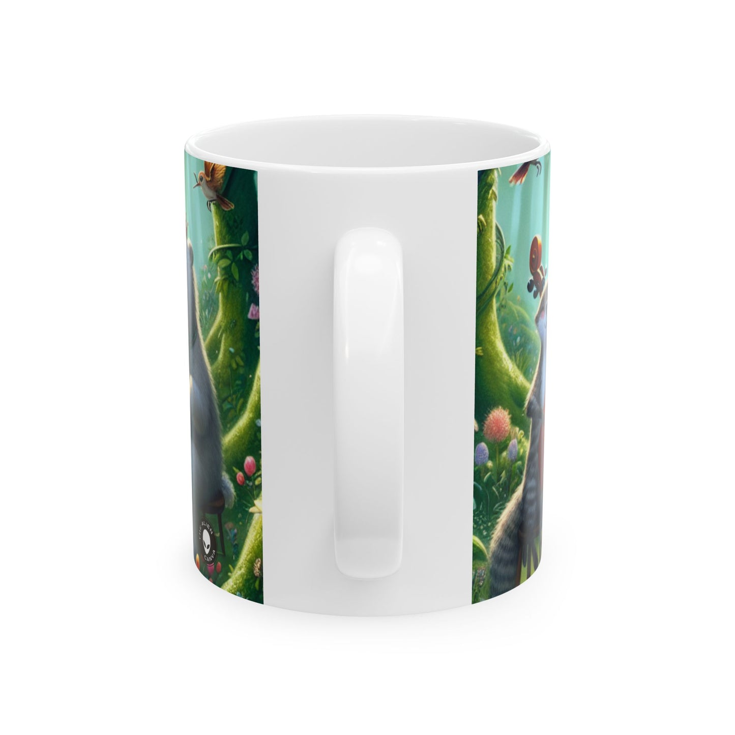 « Ménagerie mélodieuse : animaux musicaux dans la forêt enchantée » – Tasse en céramique Alien 11 oz