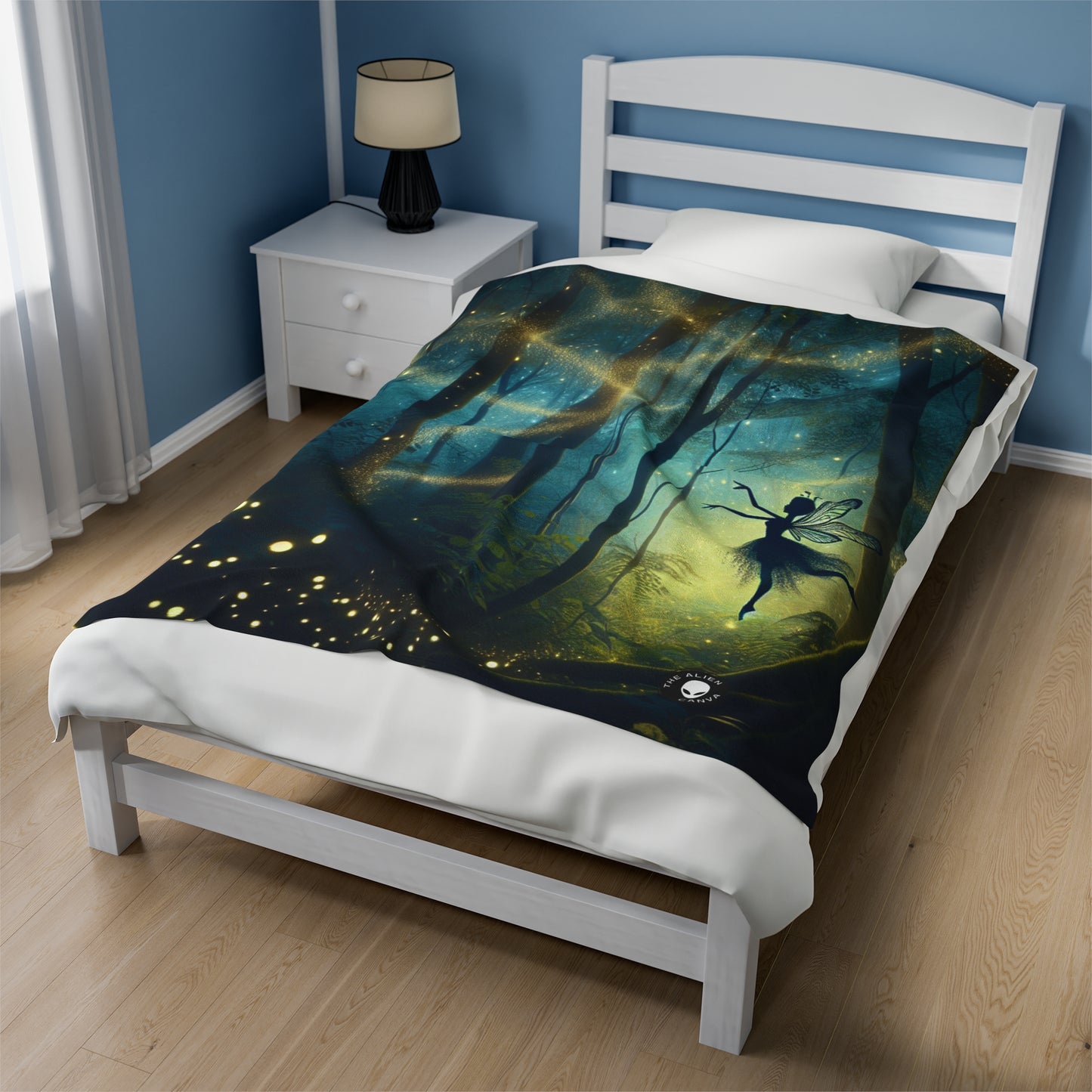 "Enchanted Forest: Firefly Dance" - The Alien Velveteen Plush Blanket