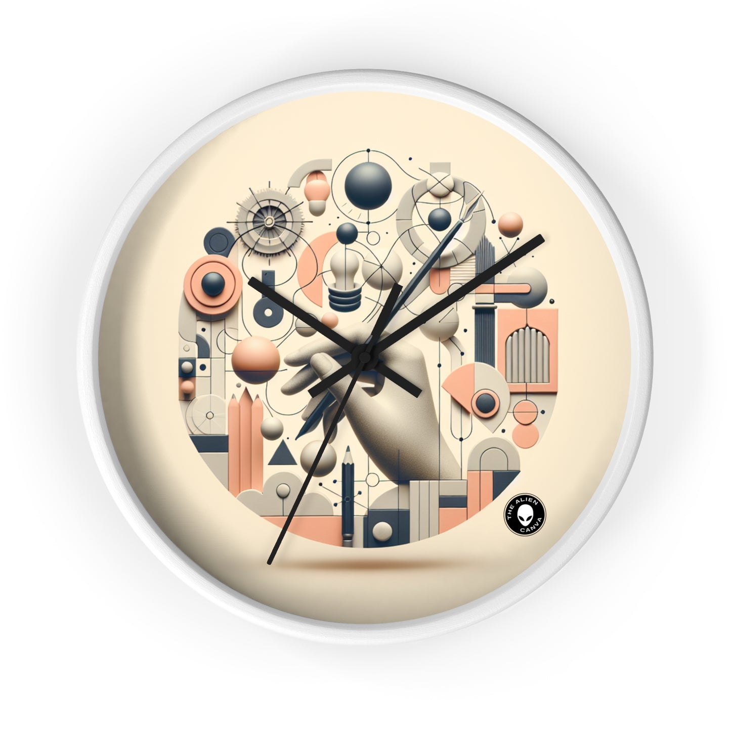 "Tech-Nature Fusion: An Artistic Exploration" - The Alien Wall Clock Conceptual Art