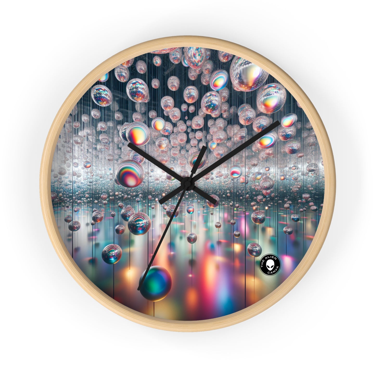 "Ephemeral Embrace: A Timeless Installation" - The Alien Wall Clock Installation Art