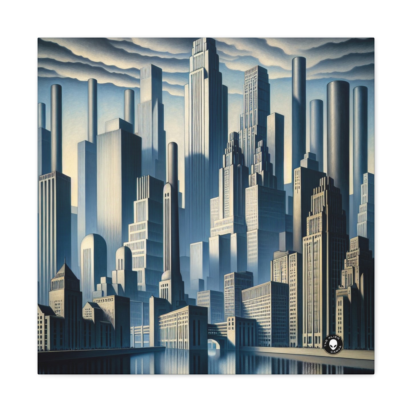 "Modern Metropolis: A Precisionism Perspective" - The Alien Canva Precisionism