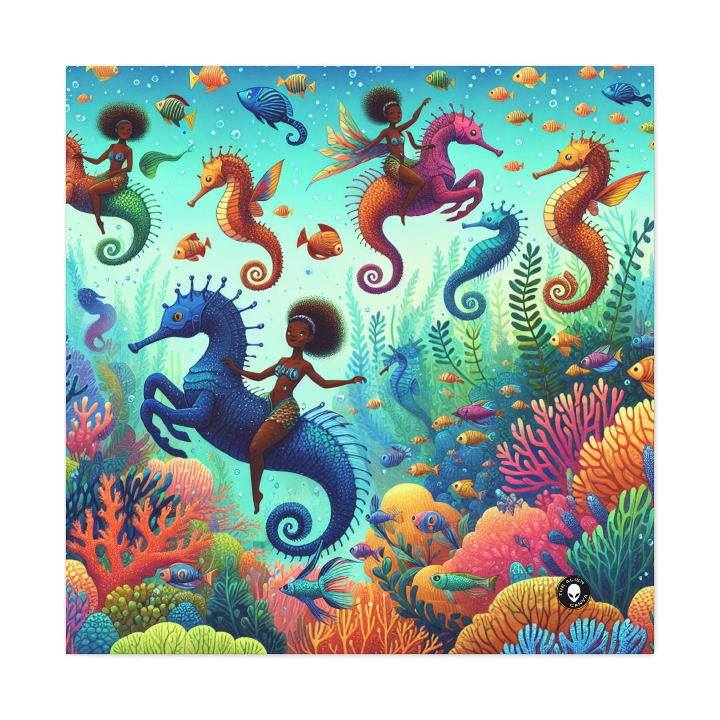 Reino acuático encantado: sirenas y caballitos de mar - The Alien Canva