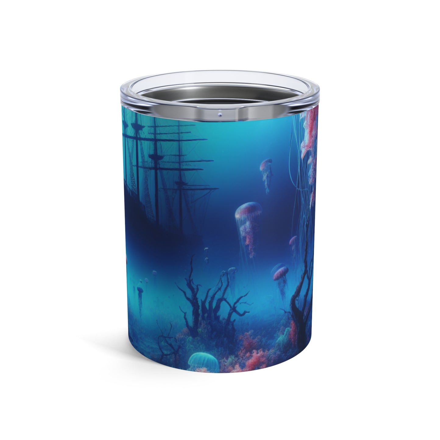 "Jellyfish Haven: Un mundo submarino surrealista" - Vaso Alien de 10 oz