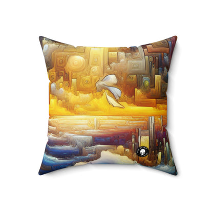 "Metamorphosis: A Journey of Growth and Change"- The Alien Spun Polyester Square Pillow Symbolism