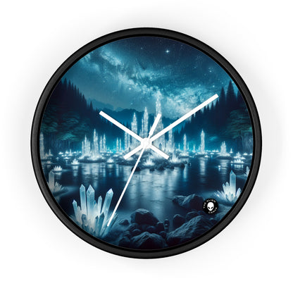 "Crystal Grove: Starlit Reflections" - The Alien Wall Clock