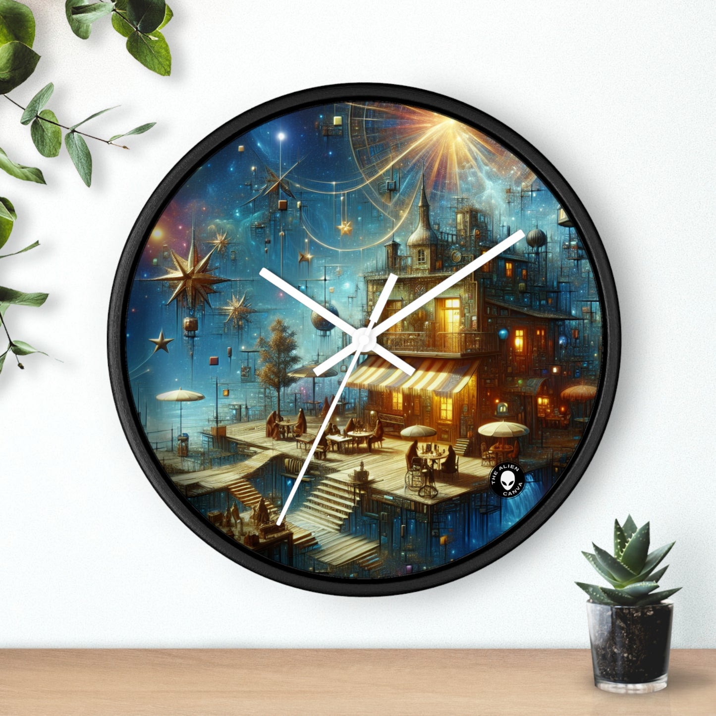 "Kitchen Enchantment: A Whimsical World of Living Objects" - The Alien Wall Clock Magic Realism