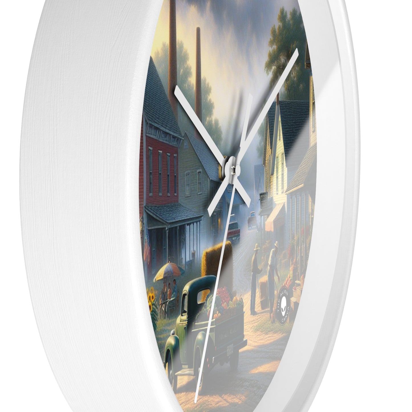 "Harvest Tranquility: A Midwest Farm Scene" - The Alien Wall Clock Regionalism