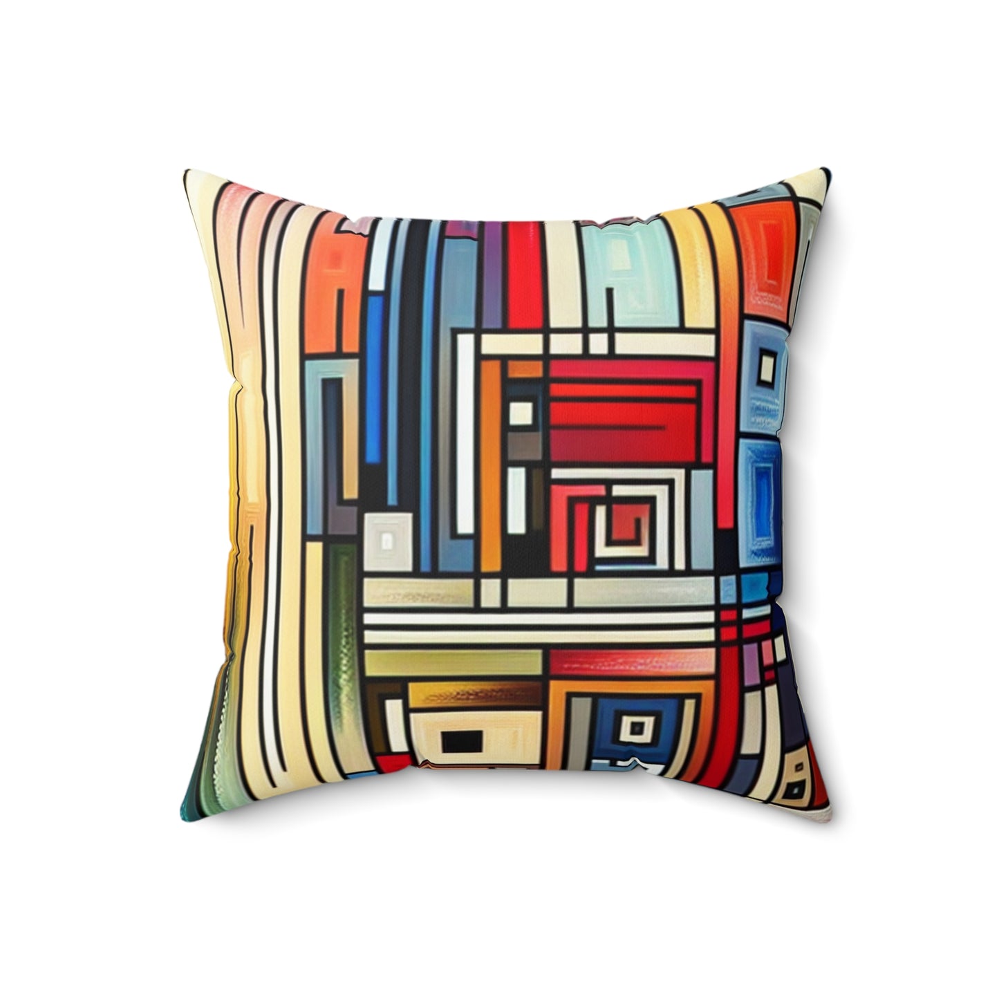 "Urban Symmetry: A Precisionist Perspective"- The Alien Spun Polyester Square Pillow Precisionism