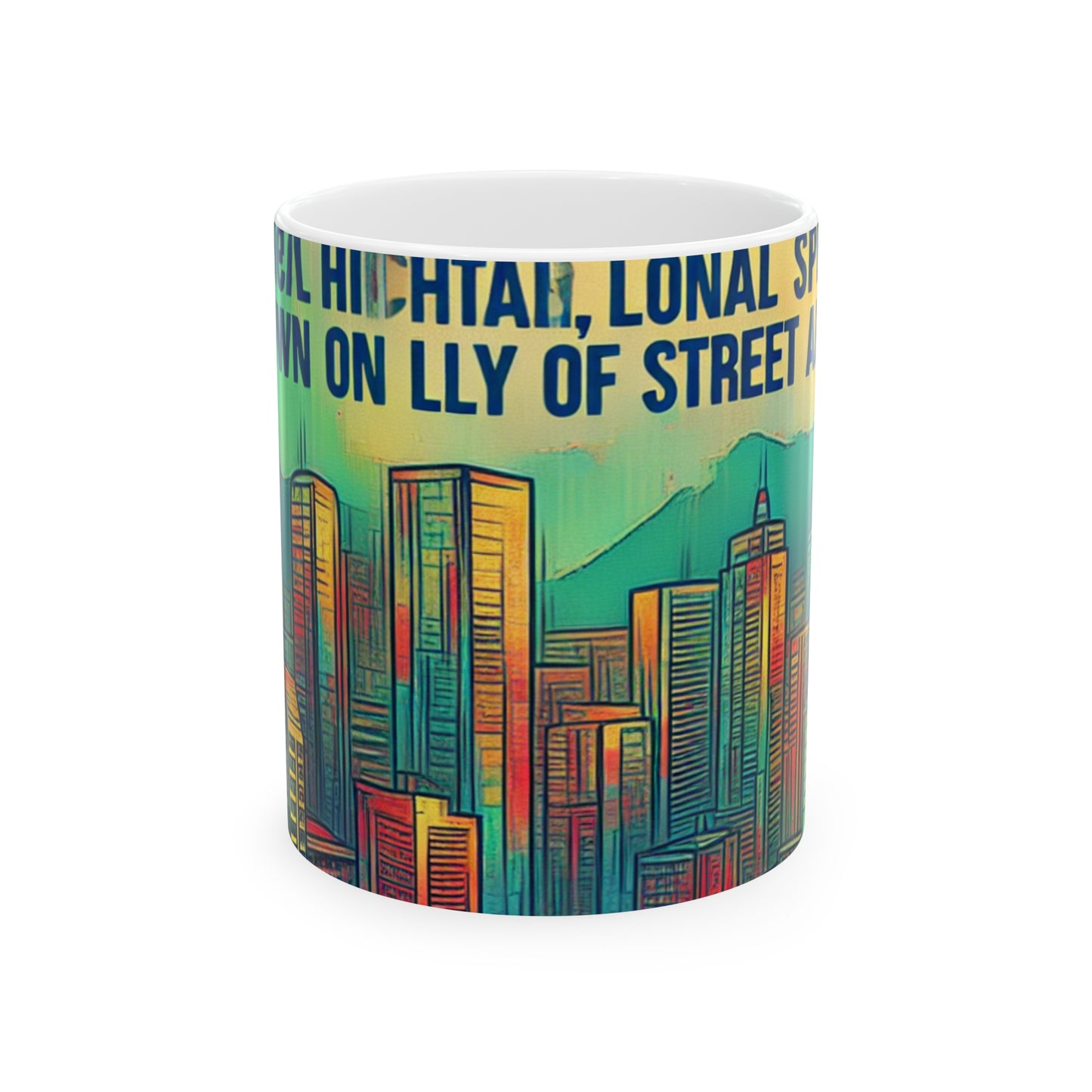 "Urban Myth: The Vibrant Street Art Fusion" - The Alien Ceramic Mug 11oz Street Art