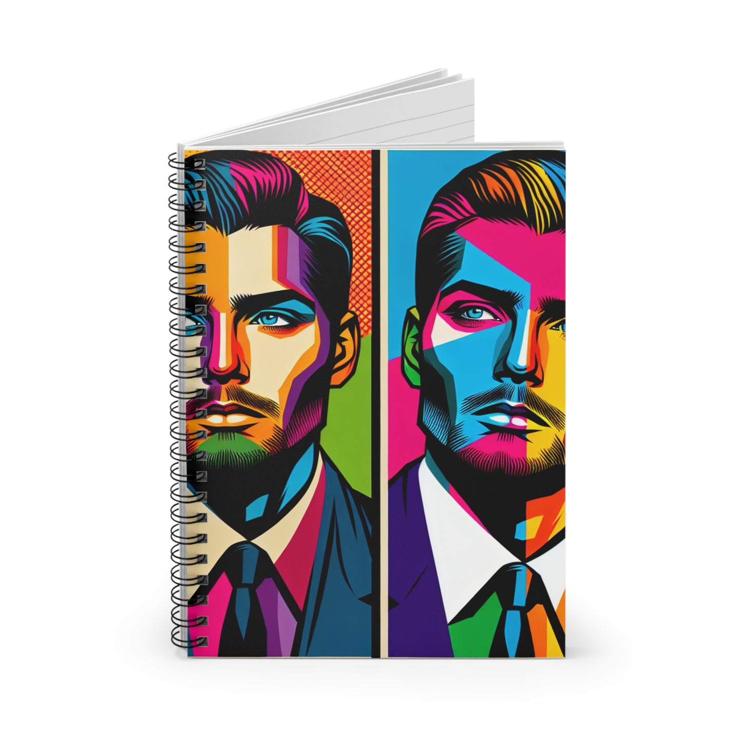 "Celebrity Pop Art Portrait" - The Alien Spiral Notebook (Ruled Line) Pop Art Style