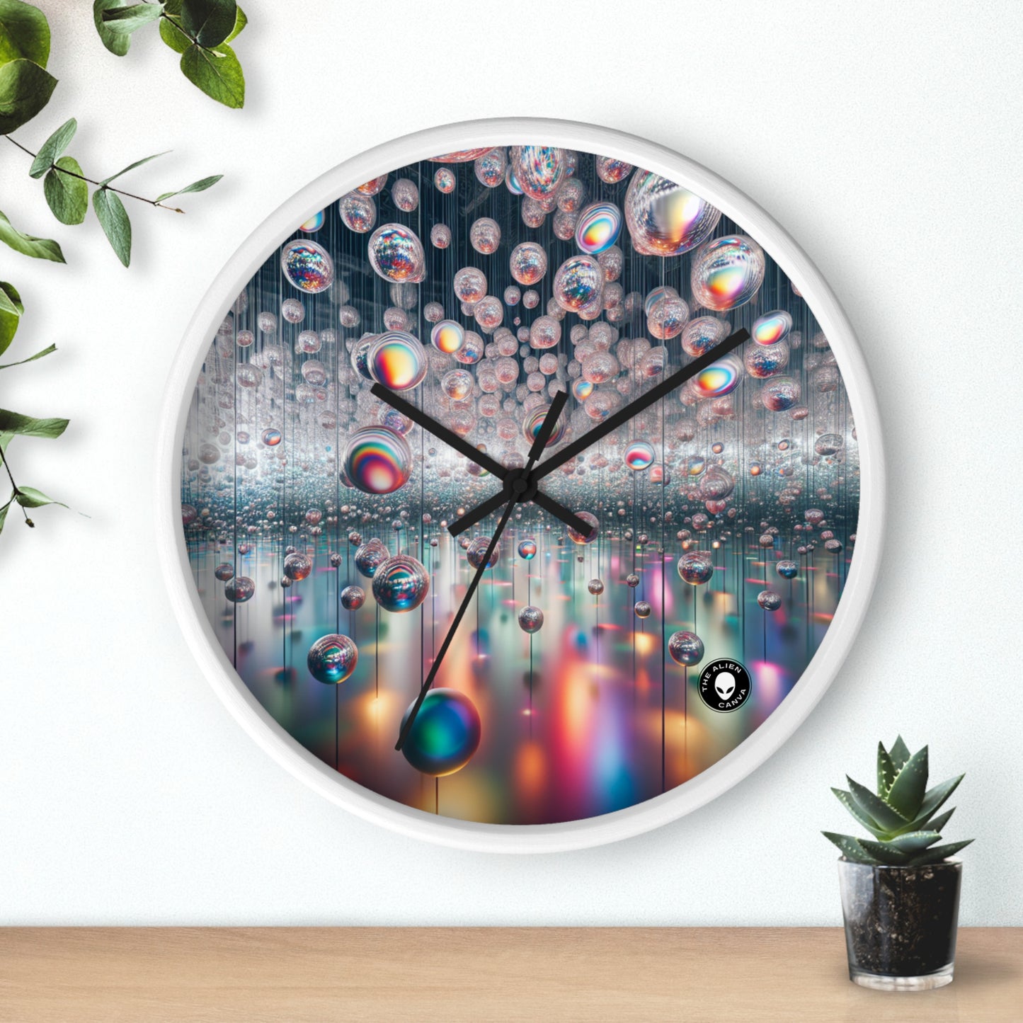 "Ephemeral Embrace: A Timeless Installation" - The Alien Wall Clock Installation Art