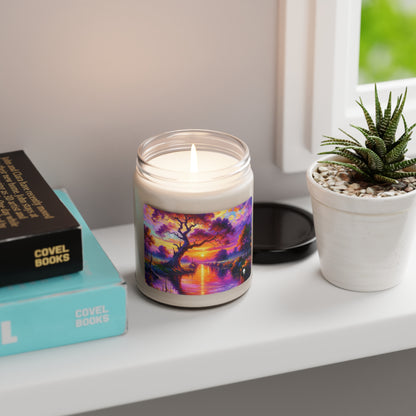 "Bulevares de iluminación: un vibrante paisaje urbano postimpresionista" - The Alien Scented Soy Candle 9oz Postimpresionismo