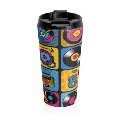 "Celebrating Pop Iconography: A Retrospective Portrait" - The Alien Stainless Steel Travel Mug Pop Art