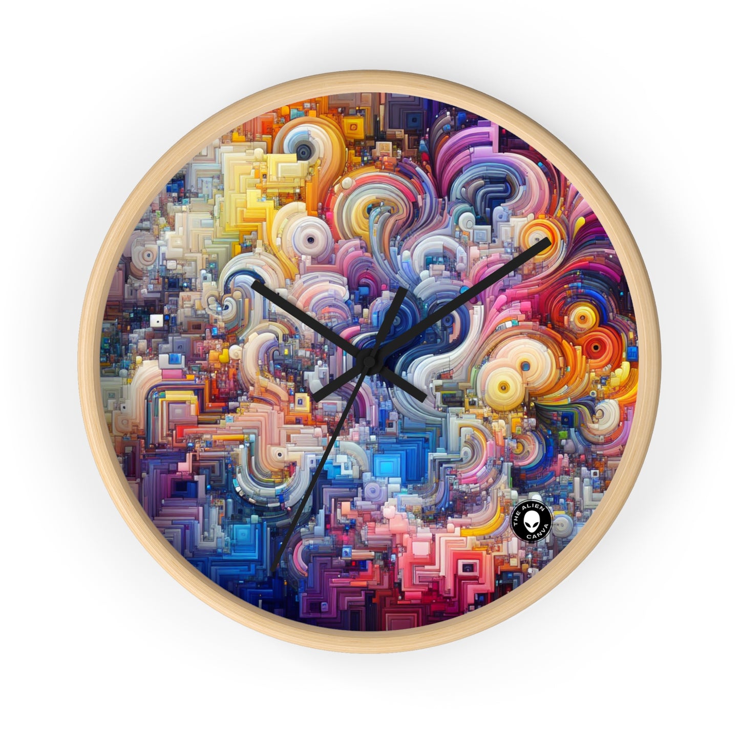 "Armonías oceánicas: una exploración del arte generativo" - The Alien Wall Clock Generative Art