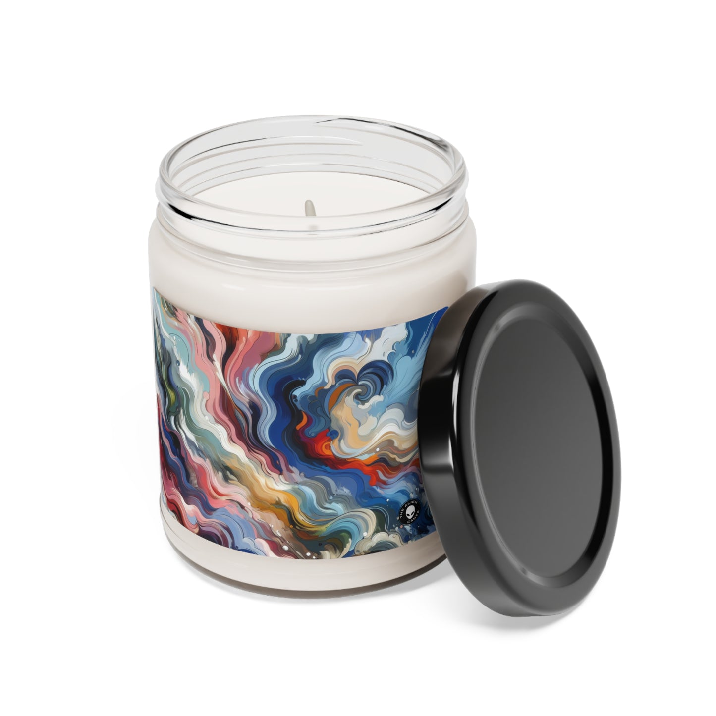 « Sunrise Serenity : Une peinture abstraite inspirée par le renouveau » - La bougie de soja parfumée Alien 9oz Abstraction lyrique