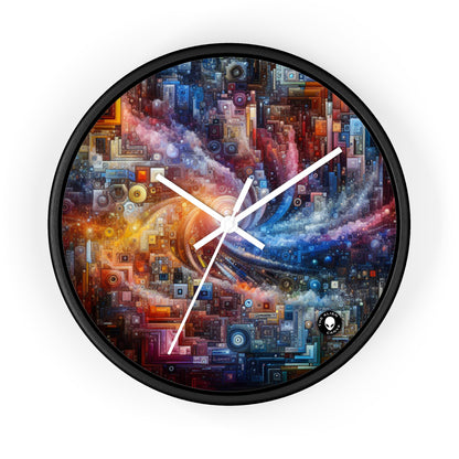 "Noches de ciudades futuristas: una metrópolis deslumbrante de innovación e imaginación" - The Alien Wall Clock Digital Art