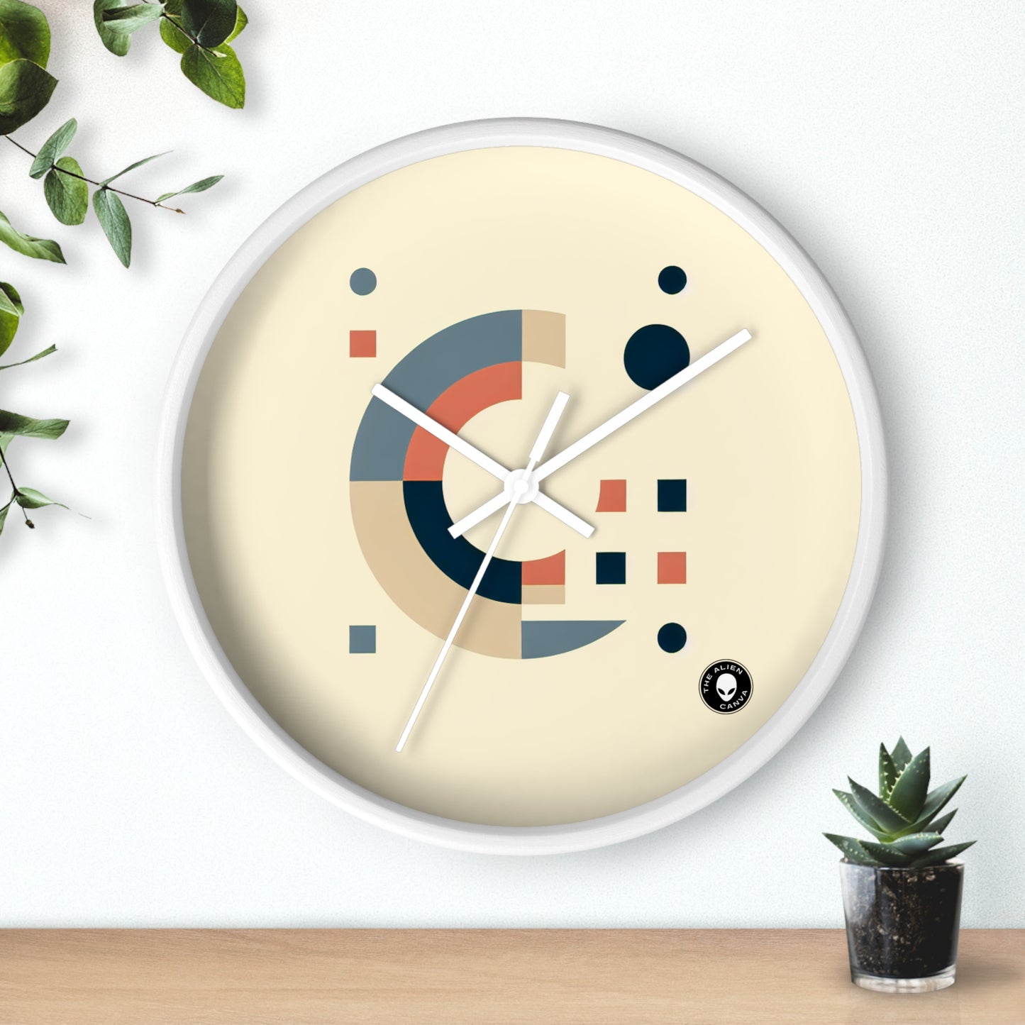 "Monochrome Shapes" - The Alien Wall Clock Minimalism