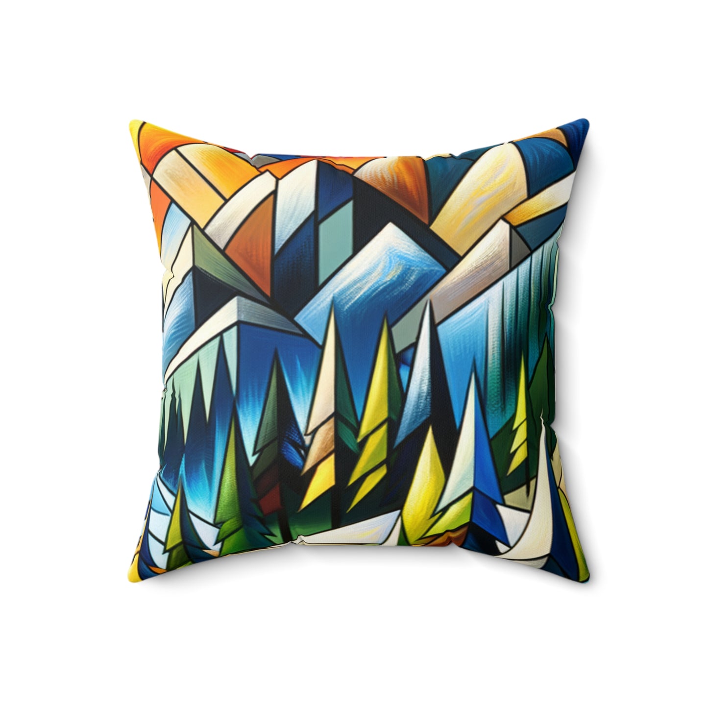 "Cubic Naturalism" - The Alien Spun Polyester Square Pillow Cubism Style