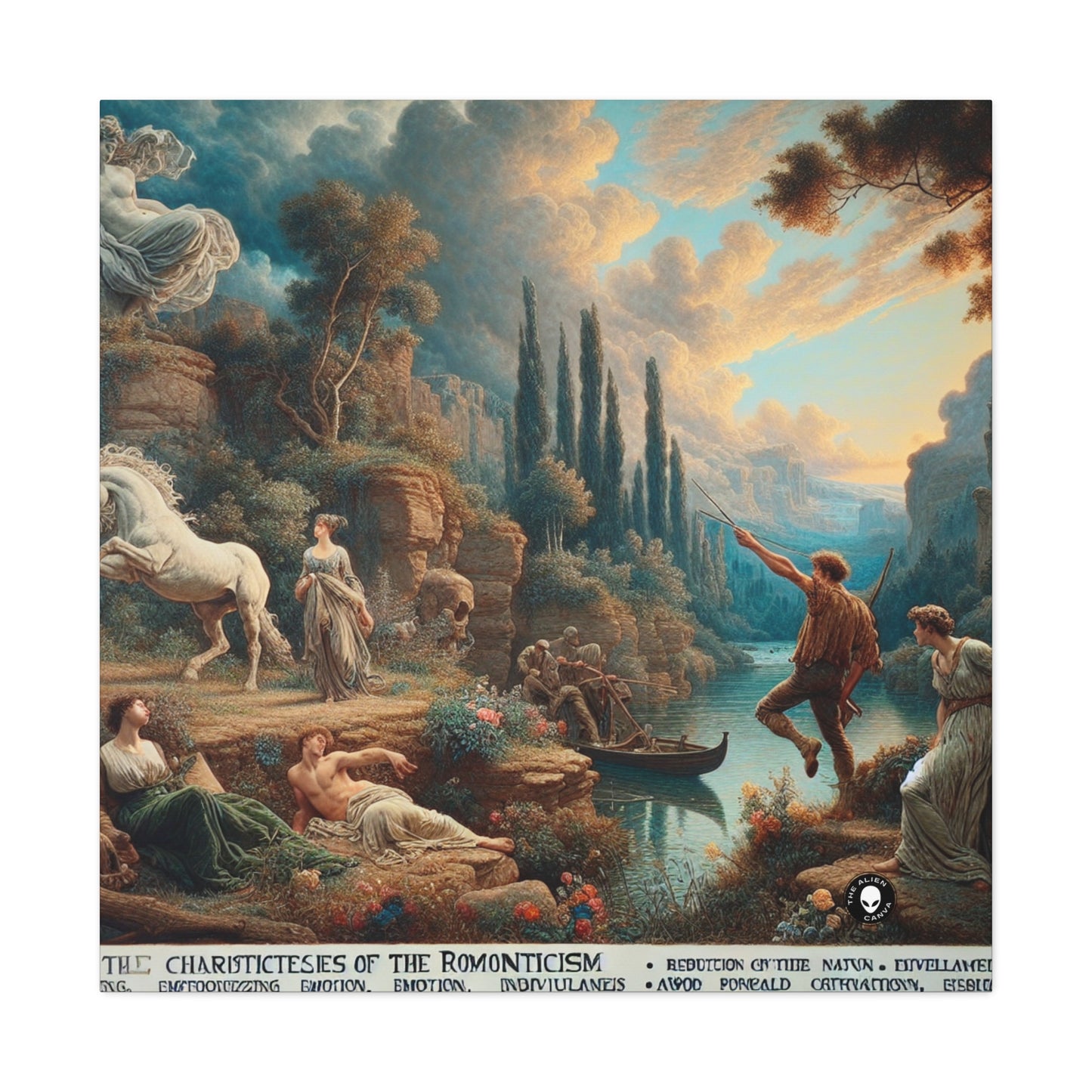 "Sunset Serenade: A Romantic Landscape" - The Alien Canva Romanticism