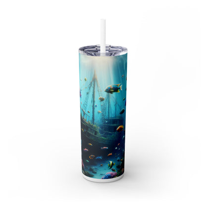 "Sunken Shipwreck Wonderland" - The Alien Maars® Skinny Tumbler with Straw 20oz