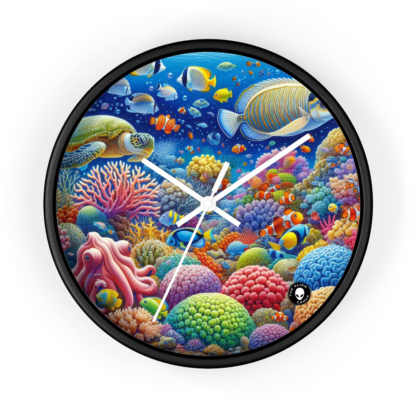 "Paraíso tropical: país de las maravillas submarinas" - El reloj de pared alienígena