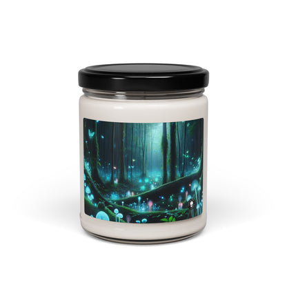 "Nuit enchantée : forêt bioluminescente" - Bougie parfumée au soja Alien 9oz