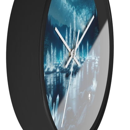 "Crystal Grove: Starlit Reflections" - The Alien Wall Clock