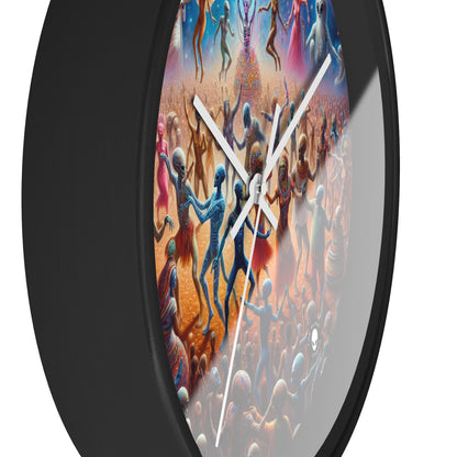 "Interstellar Rave: Embracing Cosmic Unity" - The Alien Wall Clock