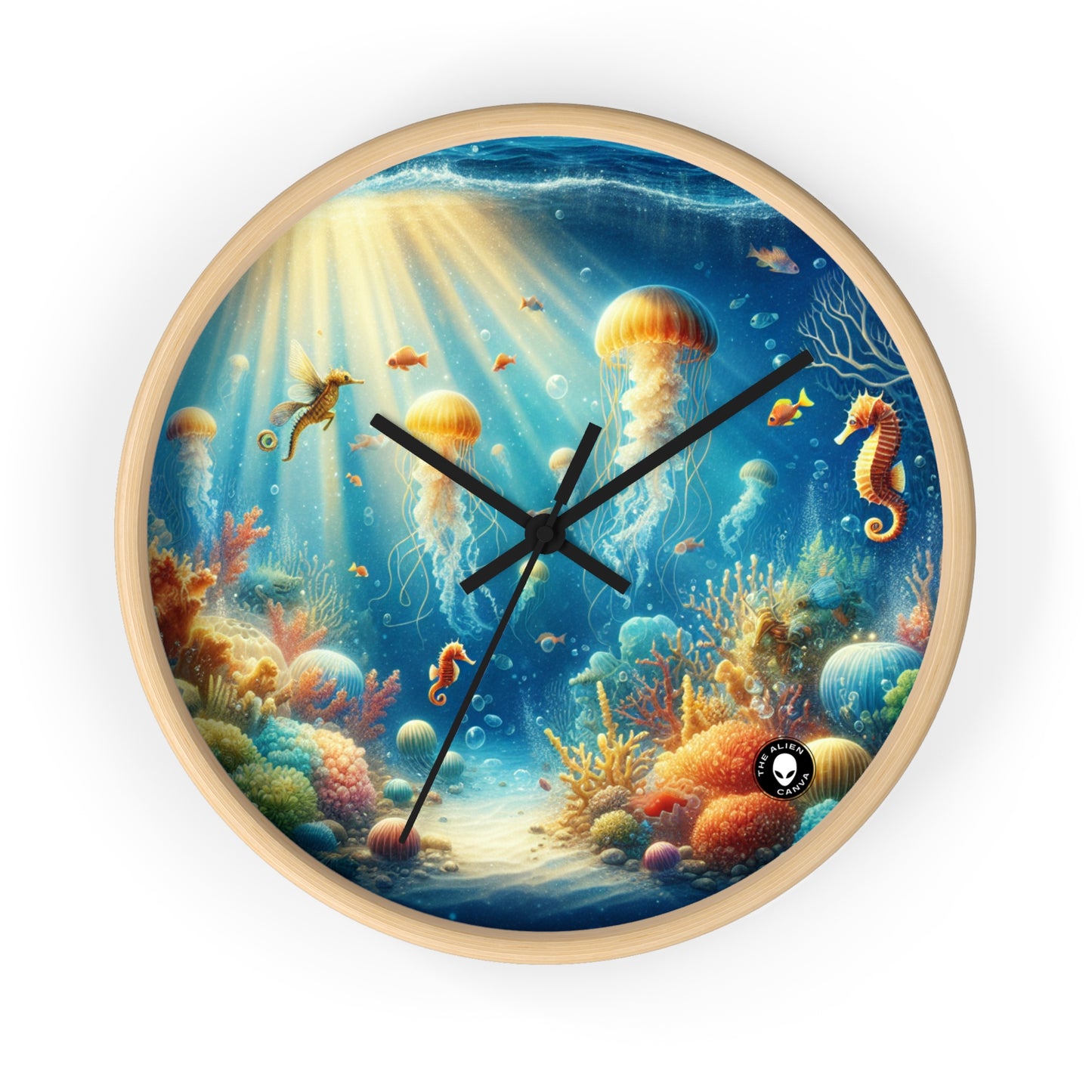 "Sunlit Serenity: A Magical Underwater Realm" - The Alien Wall Clock