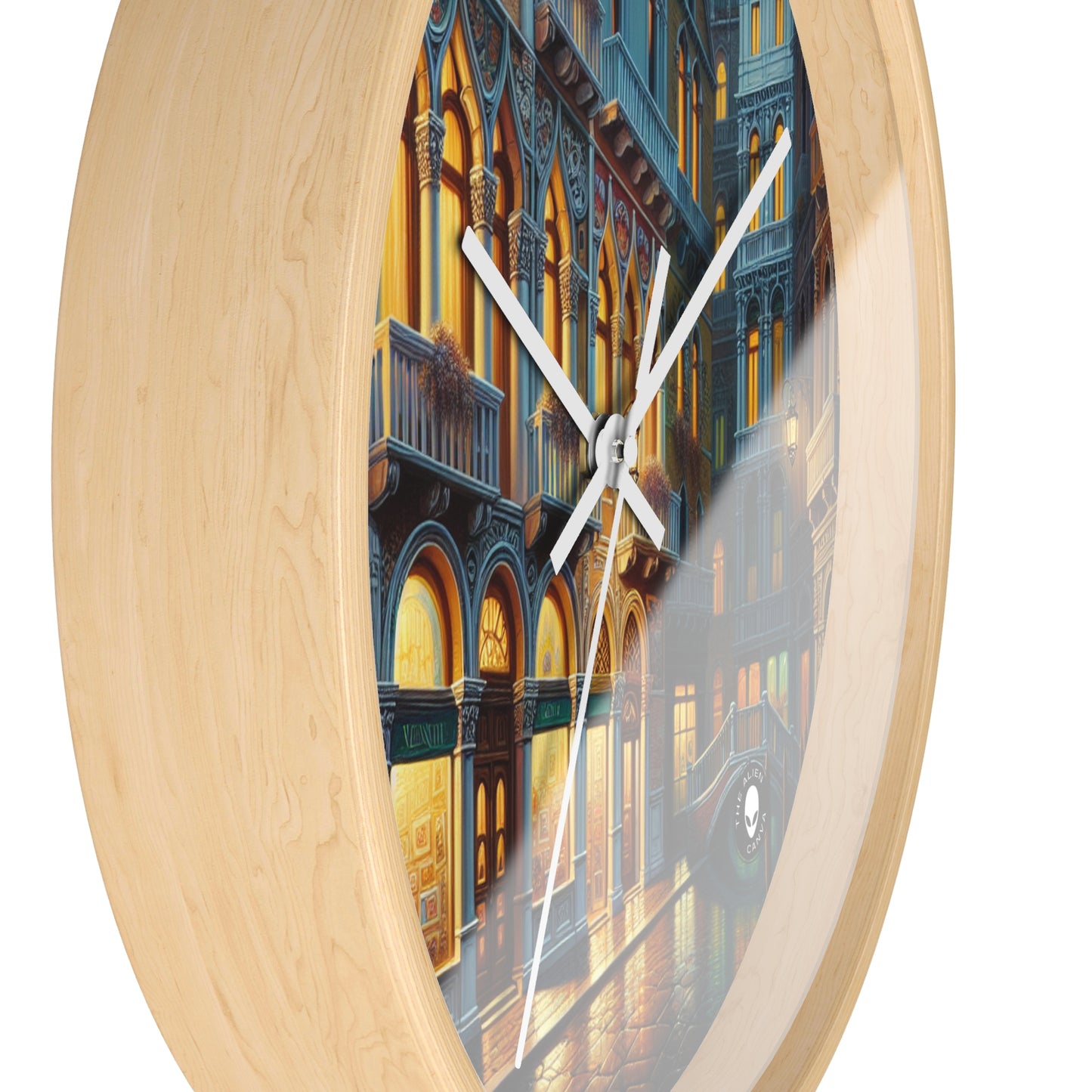 "Venetian Night: A Luminous Street Scene" - The Alien Wall Clock Venetian School