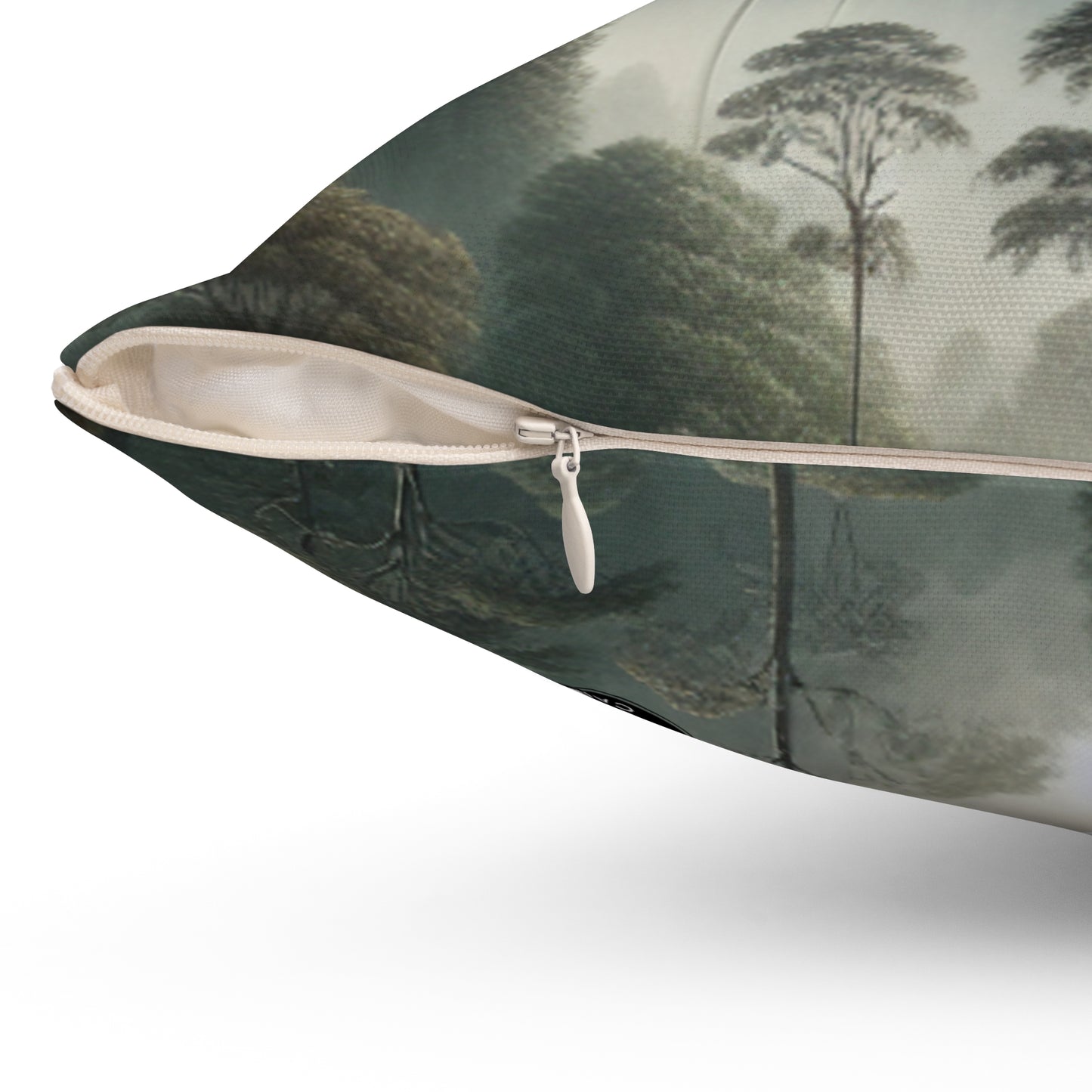 "Misty Forest Retreat"- The Alien Spun Polyester Square Pillow