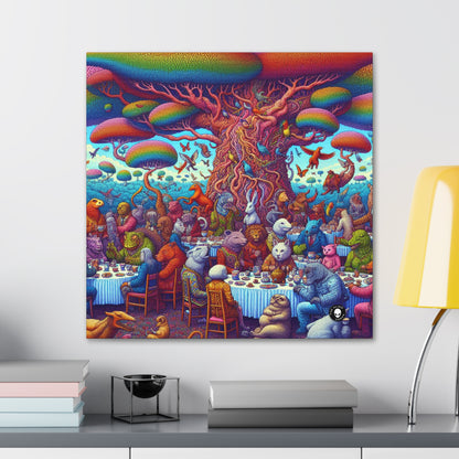 "Animal Tea Party in a Rainbow Wonderland" - The Alien Canva