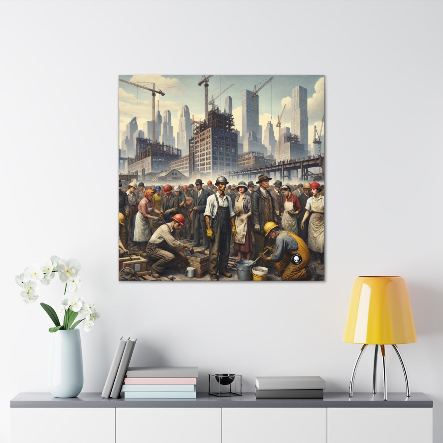 Title: "Unity in Action: Celebrating Solidarity's Triumph" - The Alien Canva Social Realism