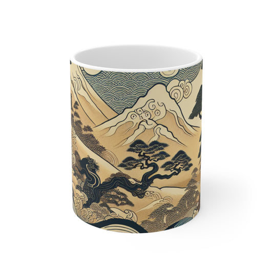 "The Festive Dreams of Edo" - The Alien Ceramic Mug 11oz Ukiyo-e (Japanese Woodblock Printing)