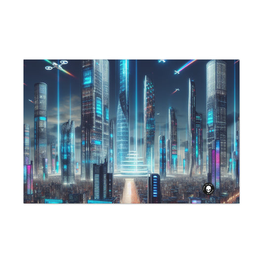 "Future Cityscape: A Skyline of Flying Cars and Neon Lights" - The Alien Canva