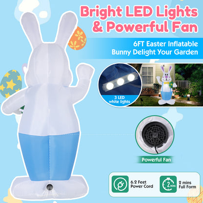 Conejo inflable de Pascua de dibujos animados LED luminoso 