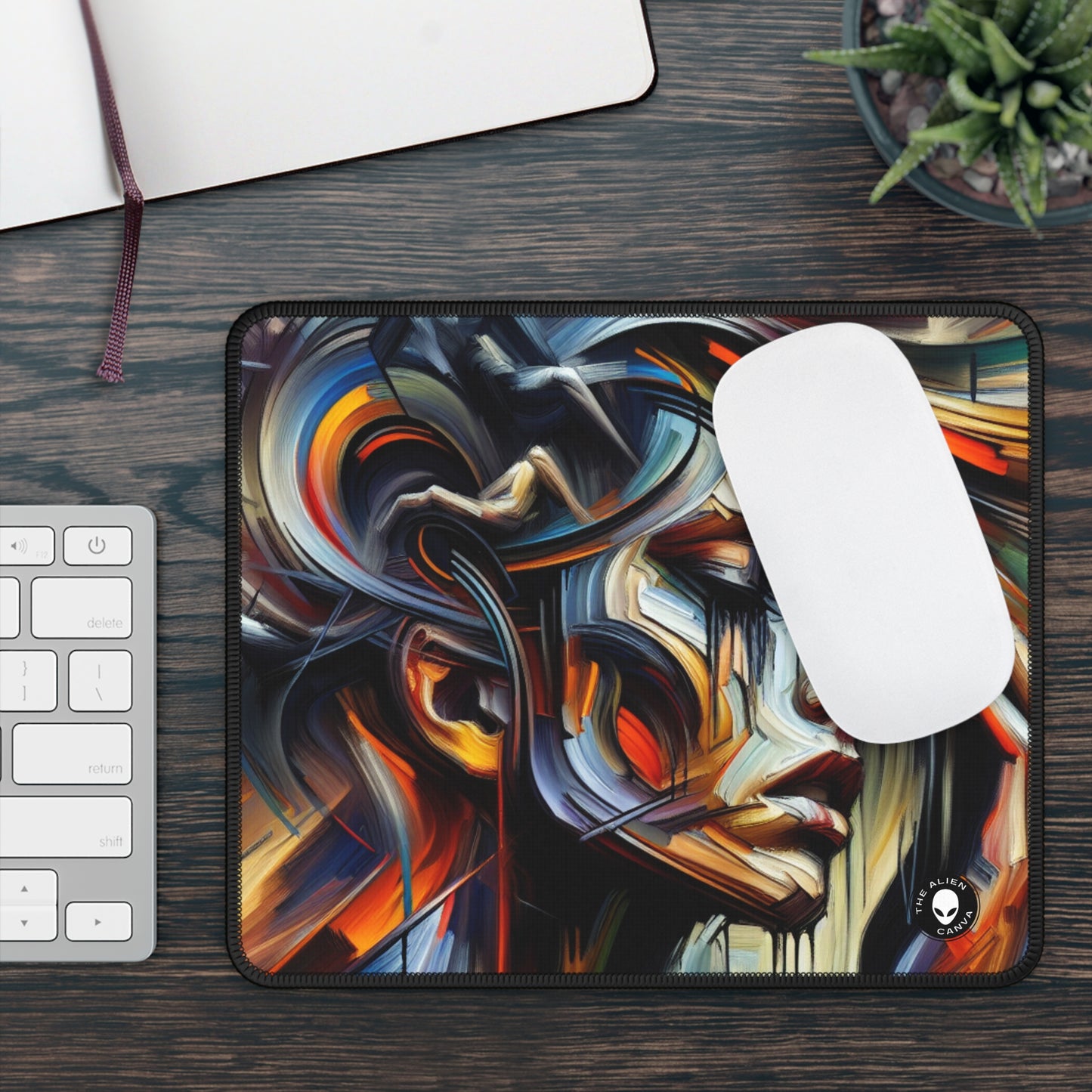 "Night Pulse: Expressions of Urban Chaos" - The Alien Gaming Mouse Pad Expressionism