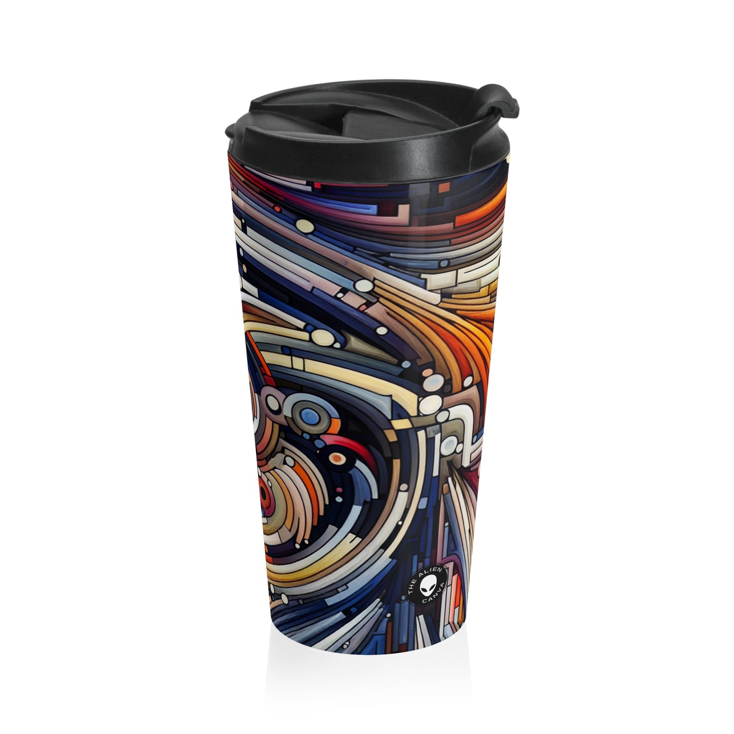 "Fluid Motion: A Kinetic Art Tribute to Oceanic Harmony" - The Alien Stainless Steel Travel Mug Kinetic Art