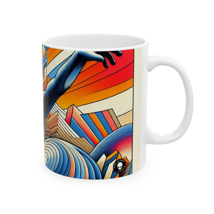 "Renaissance dynamique : un portrait remoderniste d'un super-héros moderne" - La tasse en céramique Alien 11oz Remodernisme