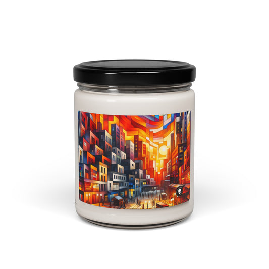 "Deconstructing Reality: A Chaotic Collage of Power and Perception" - The Alien Scented Soy Candle 9oz Post-structuralist Art