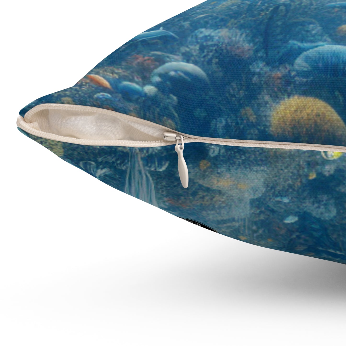 "Whale City: A Surreal Underwater Wonderland"- The Alien Spun Polyester Square Pillow