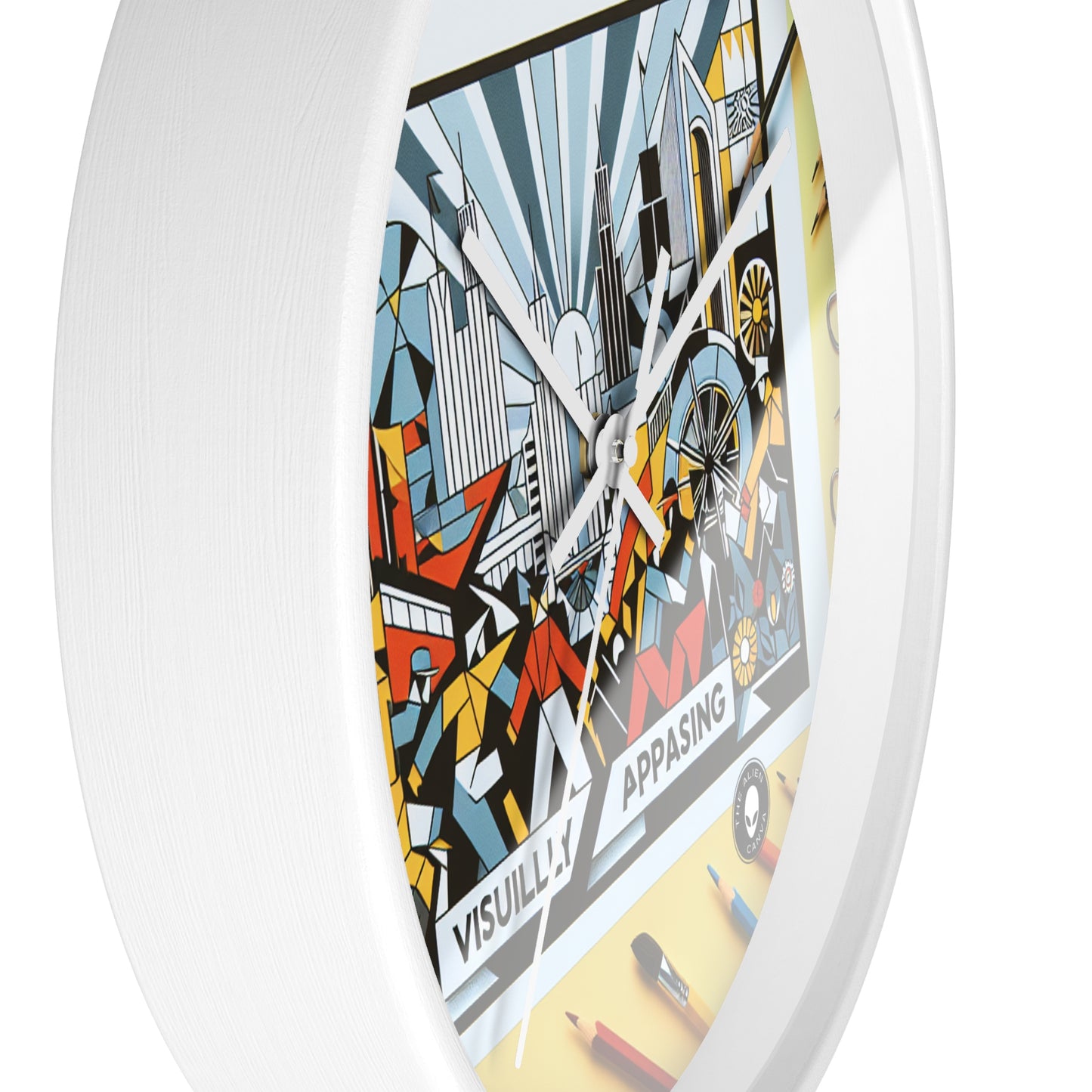 "Constructive City: A Vibrant Celebration of Urban Progress" - The Alien Wall Clock Constructivism