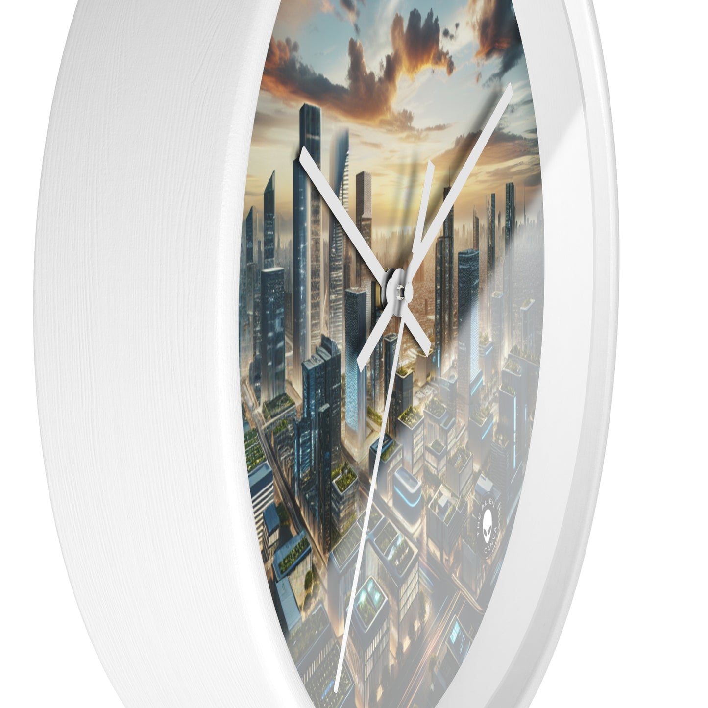 "Future Métropole : Une utopie urbaine néo-futuriste" - L'horloge murale Alien Néo-futurisme