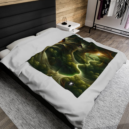 "Watchful Woods: The Path to Enchantment" - The Alien Velveteen Plush Blanket