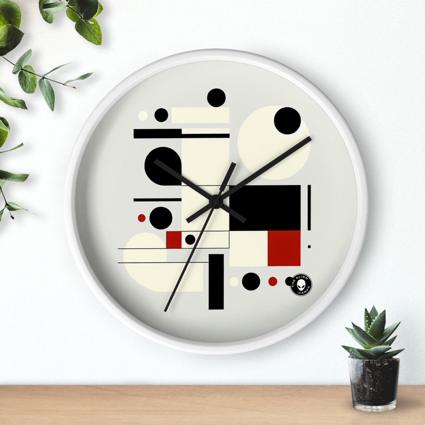 "Dynamic Balance: A Suprematist Exploration" - The Alien Wall Clock Suprematism