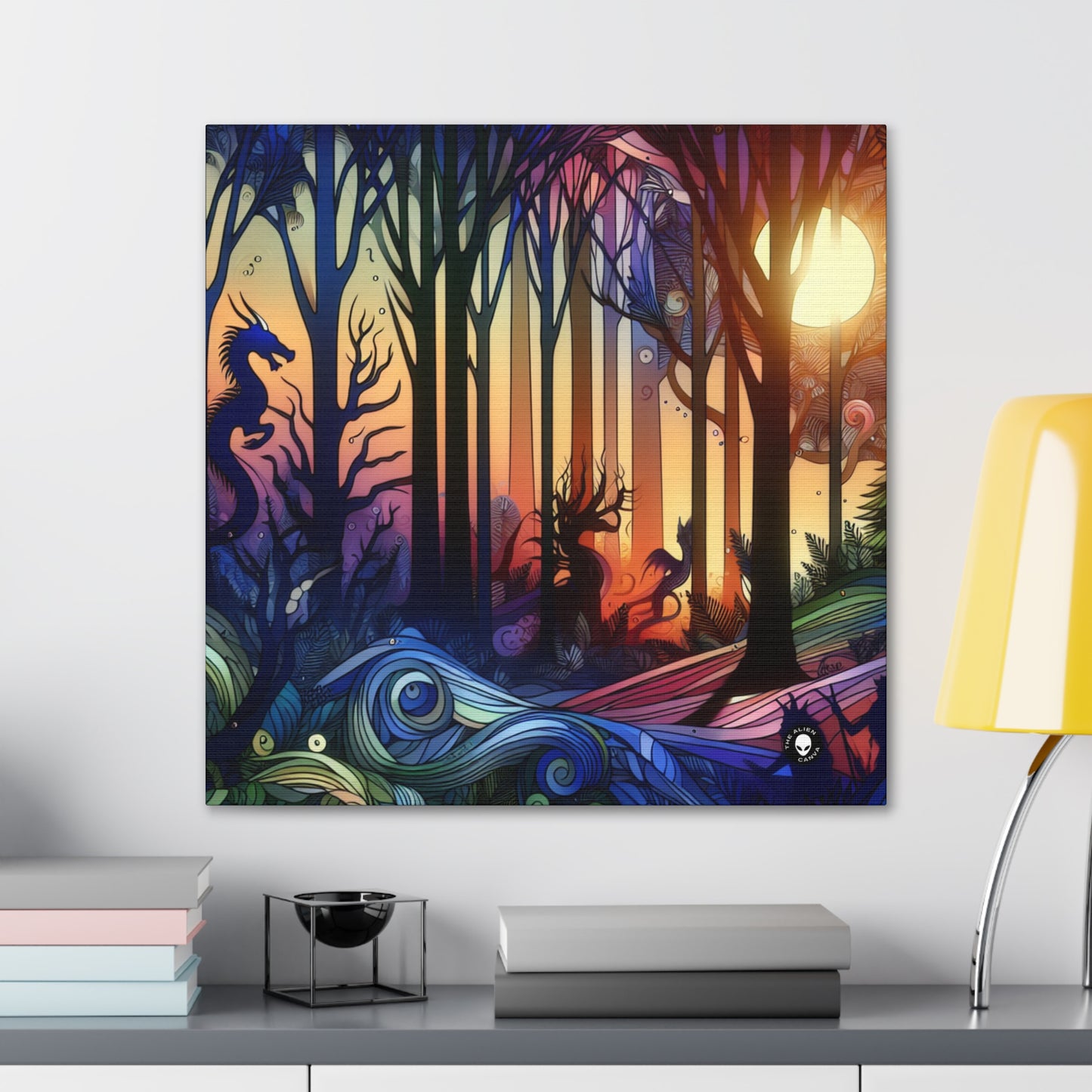 "Crepúsculo místico: criaturas en el bosque" - The Alien Canva