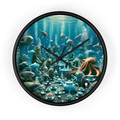 "La hora del té en el mar azul profundo" - El reloj de pared extraterrestre