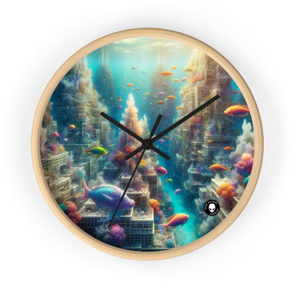 "Coralline City: A Surreal Underwater Wonderland" - The Alien Wall Clock