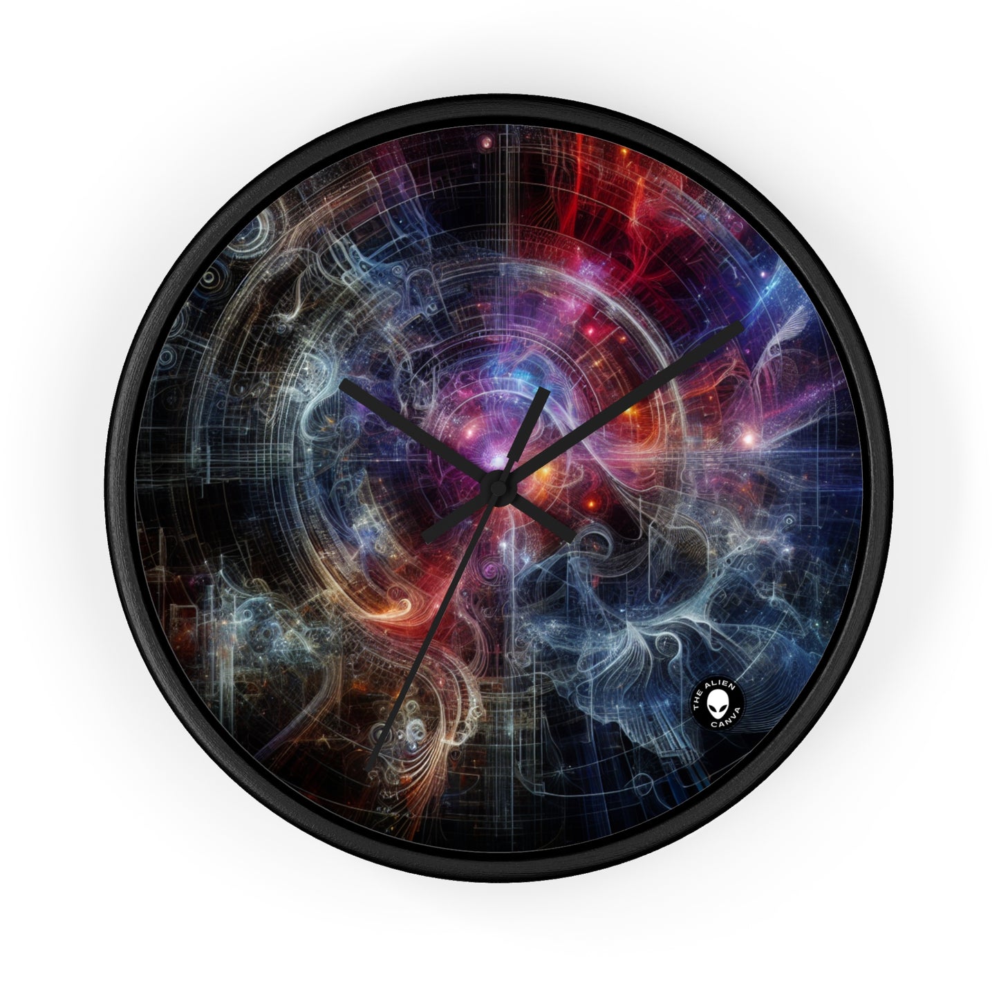 "Nature's Neon Metropolis: A Surreal Fusion of Technology and Greenery" - The Alien Wall Clock Digital Art