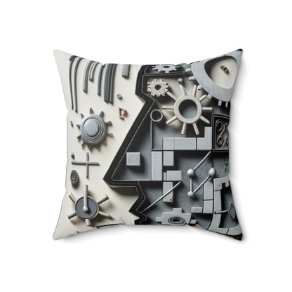 "Temporal Layers: Life's Journey Through Abstract Imagery"- The Alien Spun Polyester Square Pillow Conceptual Art